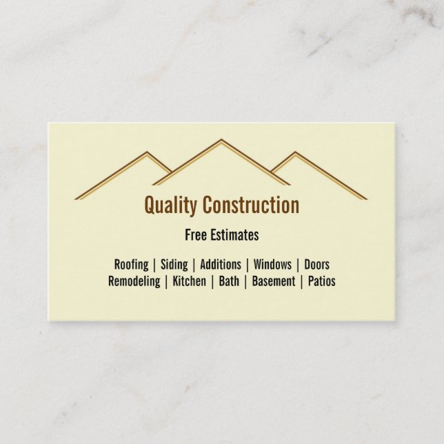 Tarjeta de trabajo de remodelación/construcción de (Anverso)