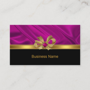 Tarjeta de trabajo Elegante dorado Bow trineo rosa