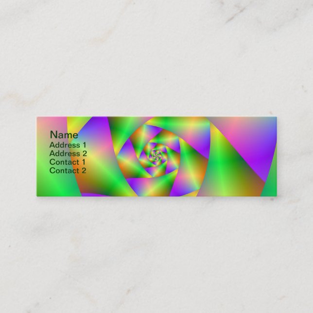 Tarjeta de trabajo Espiral psicodélica (Anverso)