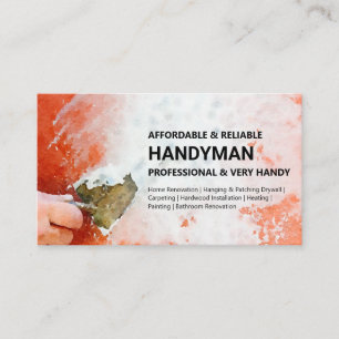 Tarjeta de trabajo Handyman - Muro de putty en neg