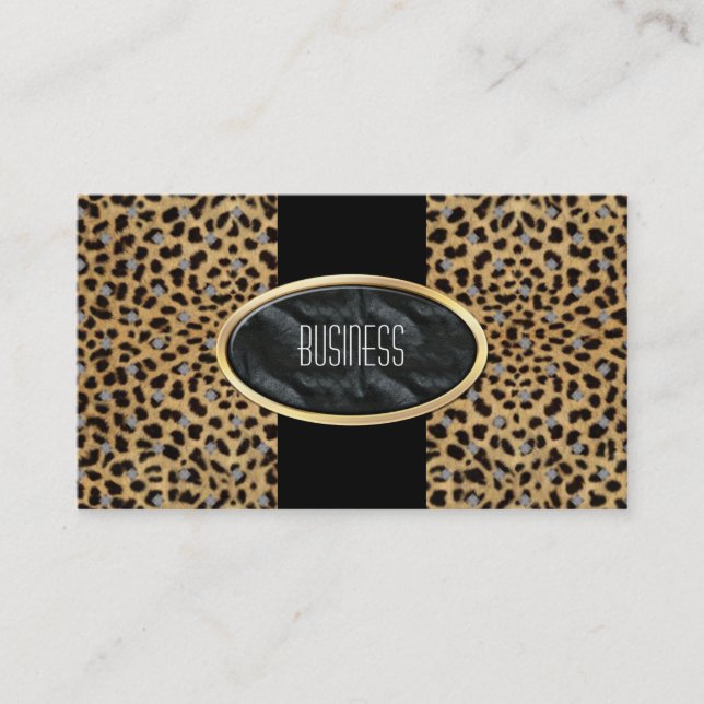 Tarjeta de trabajo Leopardo de animales de oro neg (Anverso)