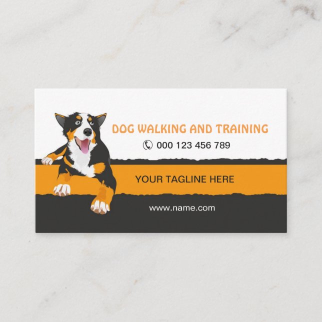 tarjeta de trabajo para entrenadores de perros (Anverso)