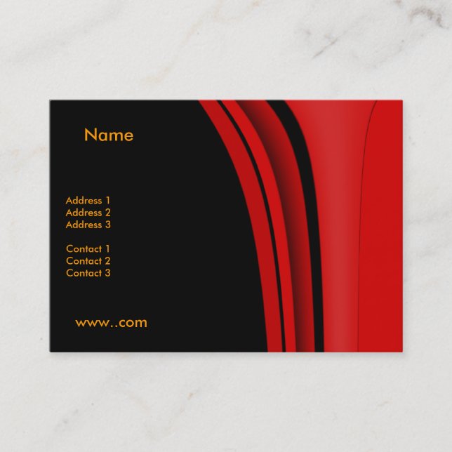 Tarjeta de trabajo Red Moderno Negro (Anverso)
