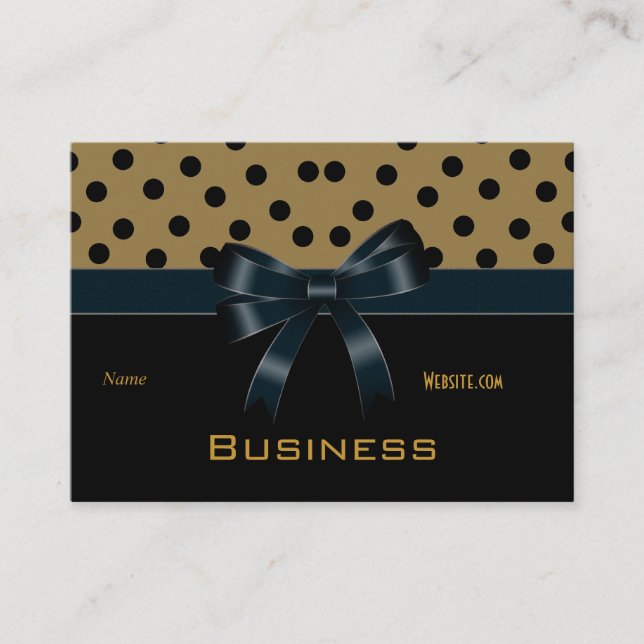 Tarjeta de trabajo Tan Black Spots Bows (Anverso)