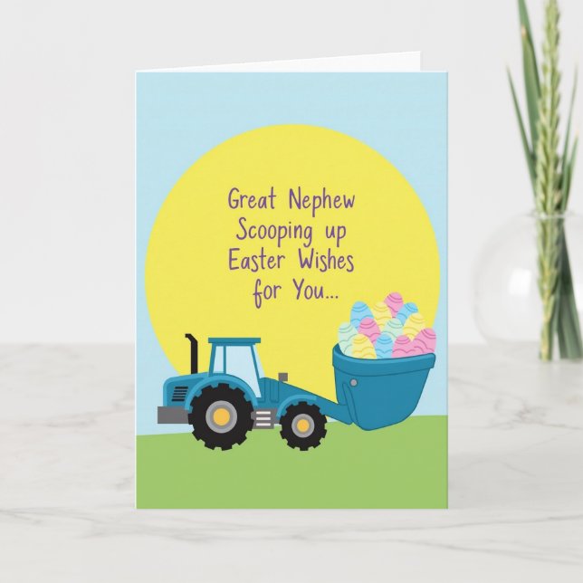 Tarjeta de Tractor de Cosecha Feliz (Anverso)