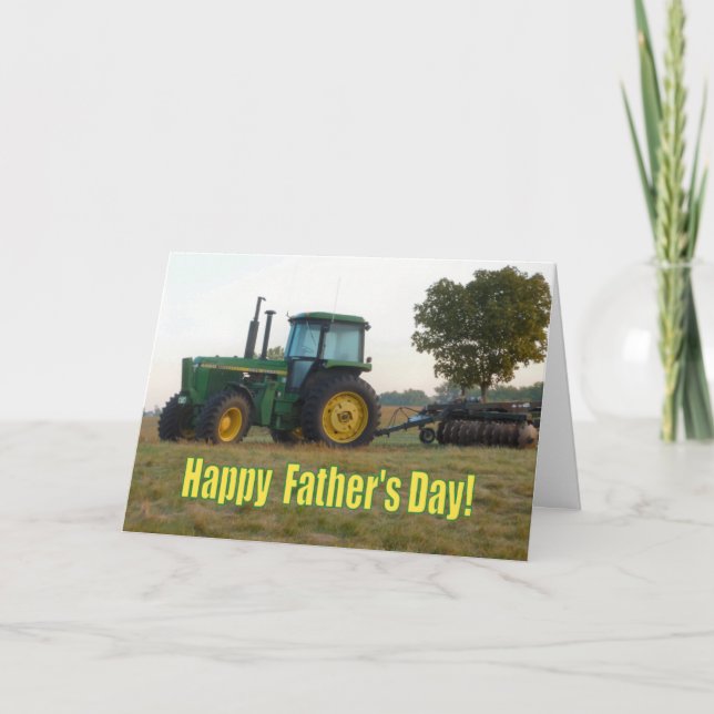 Tarjeta de tractor del Día del Padre Feliz (Anverso)
