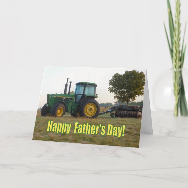 Tarjeta de tractor del Día del Padre Feliz (Anverso)