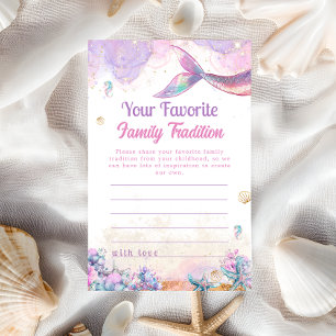 Tarjeta de tradición familiar de deseos de sirena