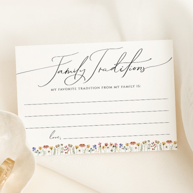 Tarjeta de tradiciones de familia de flores silves (Subido por el creador)