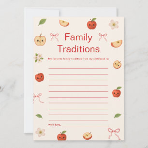 Tarjeta de tradiciones familiares Apple of My Eye