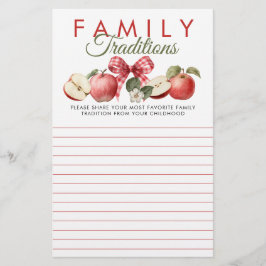 Tarjeta de tradiciones familiares Baby Shower de A