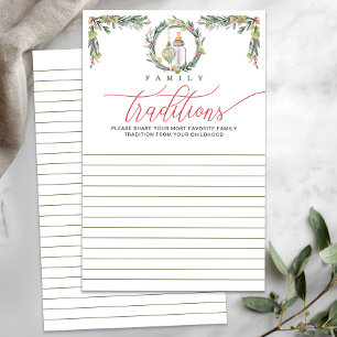 Tarjeta de tradiciones familiares de Baby Shower p