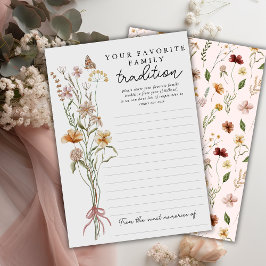 Tarjeta de tradiciones familiares de flores silves
