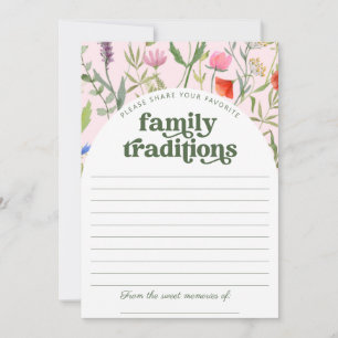 Tarjeta de tradiciones familiares para baby shower