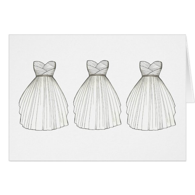 Tarjeta de traje de novia con traje de Boda blanco (Anverso (Horizontal))