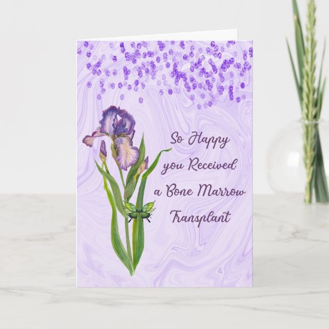 Tarjeta de trasplante de médula ósea con un Iris (Anverso)