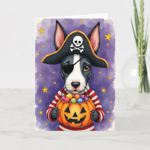 Tarjeta de trato de Halloween para cachorros pirat