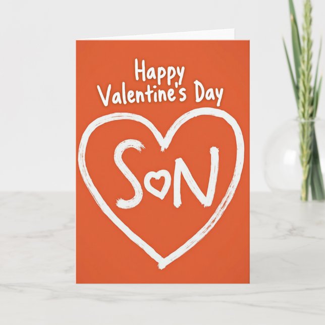 Tarjeta de trazo de pincel de San Valentín (Anverso)