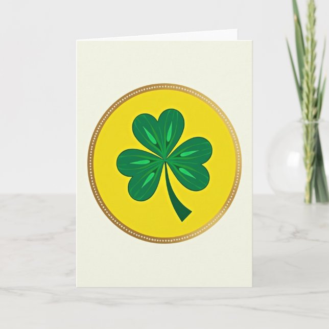 Tarjeta de trébol con patrón de corazón (Anverso)