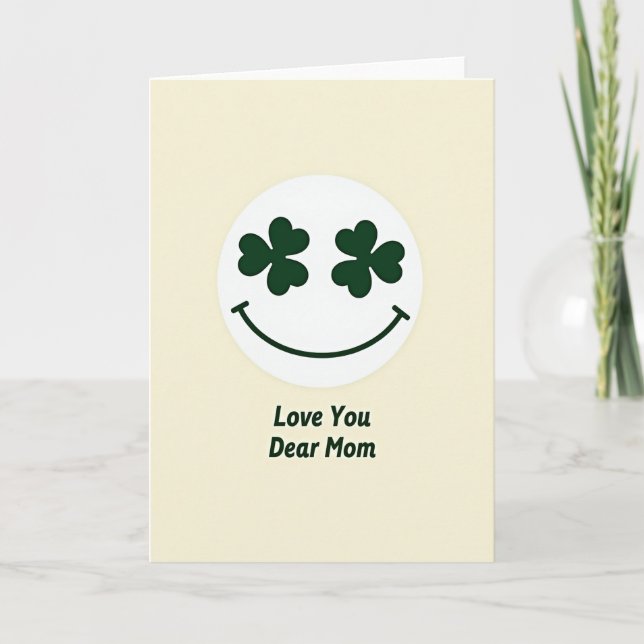 Tarjeta de trébol de amor a mamá querida (Anverso)
