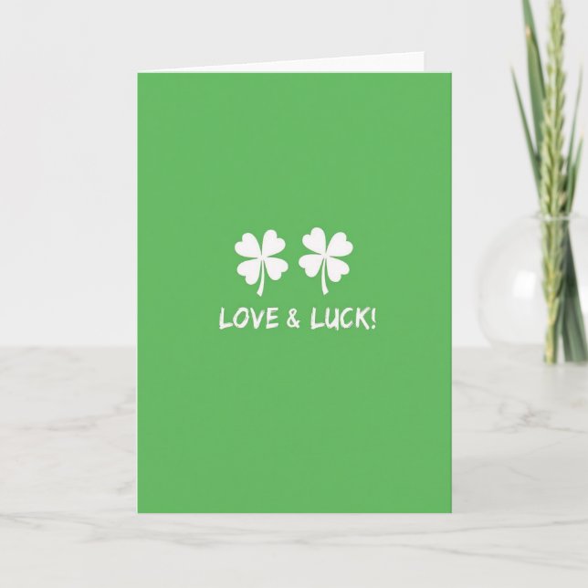 Tarjeta de trébol de amor y suerte (Anverso)