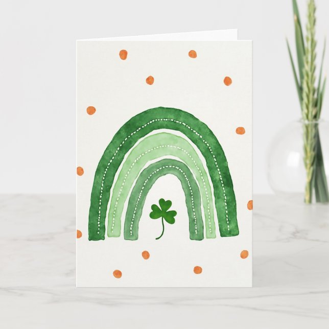 Tarjeta de trébol de arcoíris verde (Anverso)