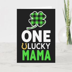 Tarjeta de trébol de la suerte de Mama