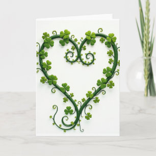 Tarjeta de trébol de parra Corazón Afortunado