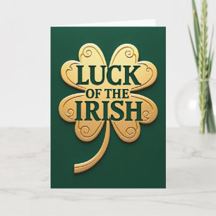 Tarjeta de trébol irlandés afortunado