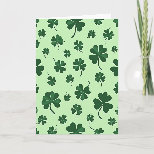 Tarjeta de Trébol Verde Afortunado (Anverso)
