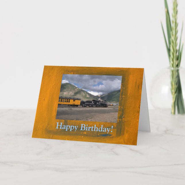 Tarjeta de tren de cumpleaños feliz (Anverso)