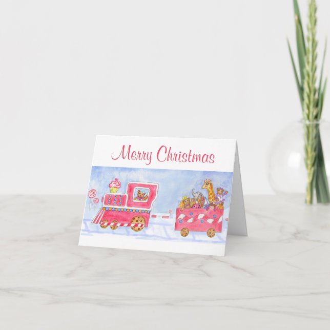 Tarjeta de Tren de Navidad (Anverso)