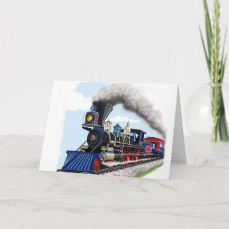 tarjeta de tren de vapor para niños