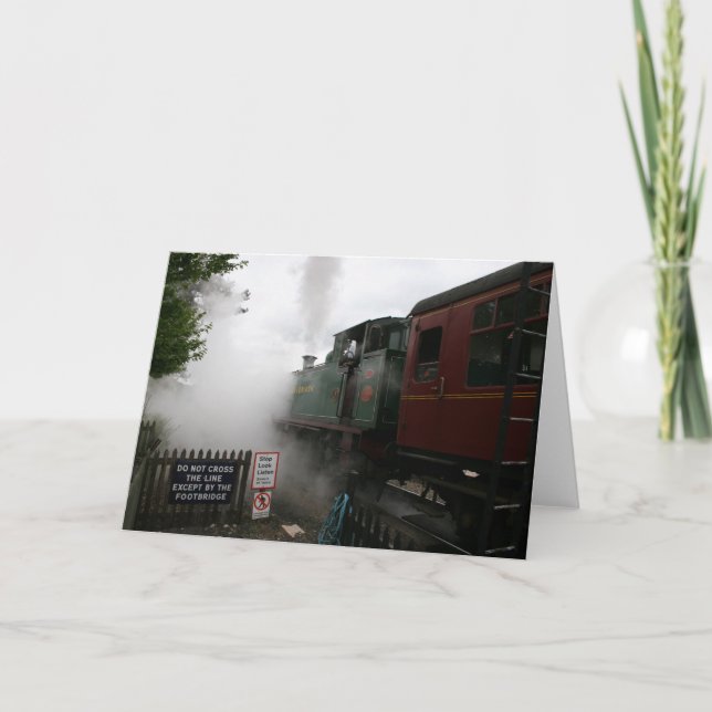 Tarjeta de tren de vapor personalizable (Anverso)