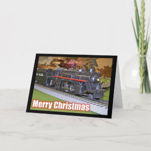 Tarjeta de tren modelo de navidad