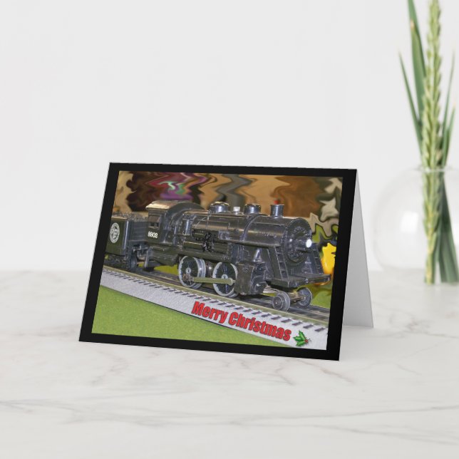 Tarjeta de tren modelo de navidad (Anverso)