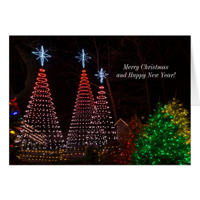 Tarjeta De Tres Árboles En Navidades De Midtown (Anverso (Horizontal))