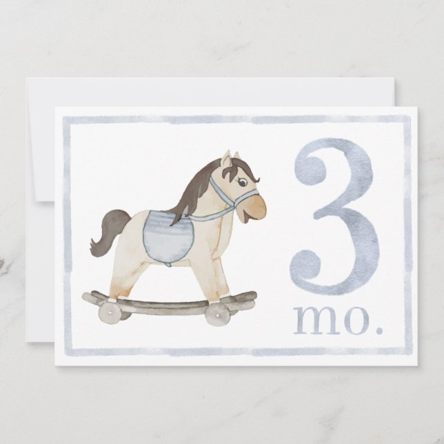 Tarjeta de tres meses de antigüedad Baby Boy Water (Anverso)
