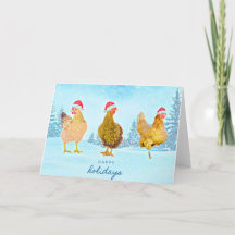 Tarjeta de tres Navidades de pollo