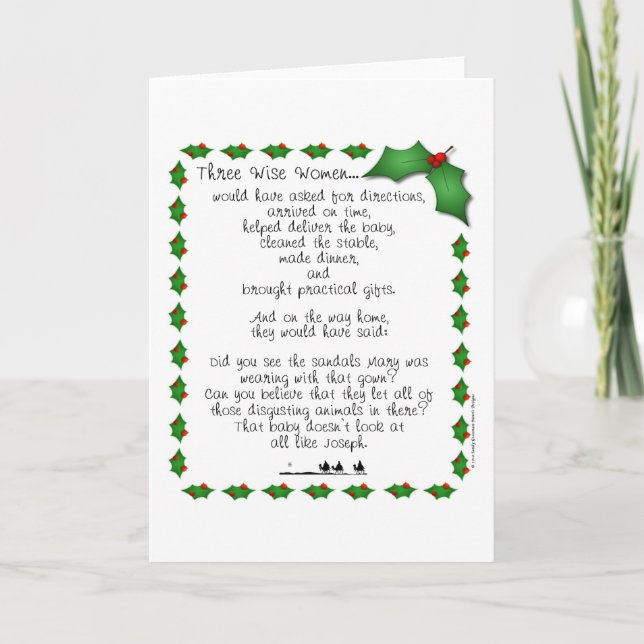Tarjeta de tres Navidades mujeres sabias (Anverso)
