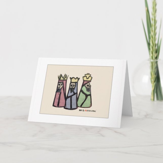 Tarjeta de tres Navidades Reyes (Anverso)