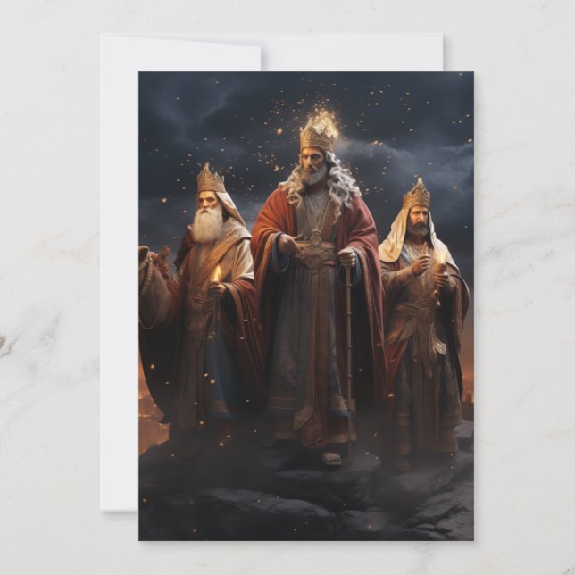 Tarjeta de tres Navidades wiseman (Anverso)