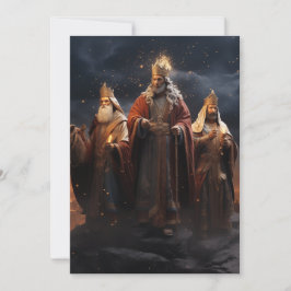 Tarjeta de tres Navidades wiseman