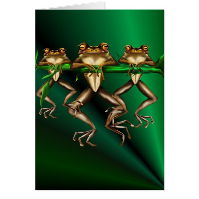 Tarjeta de tres ranas (Frente)
