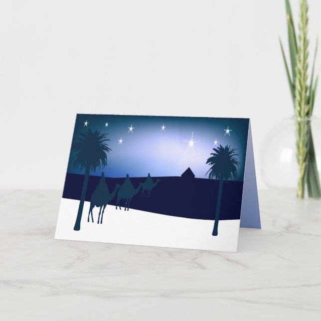 Tarjeta de tres reyes cristianos bethlehem Navidad (Anverso)