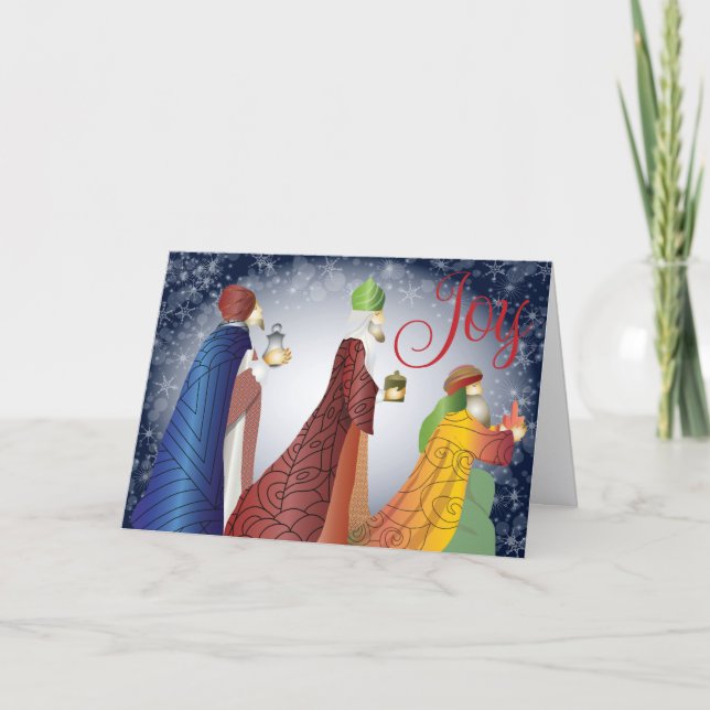 Tarjeta de tres sabios Navidades religiosos (Anverso)