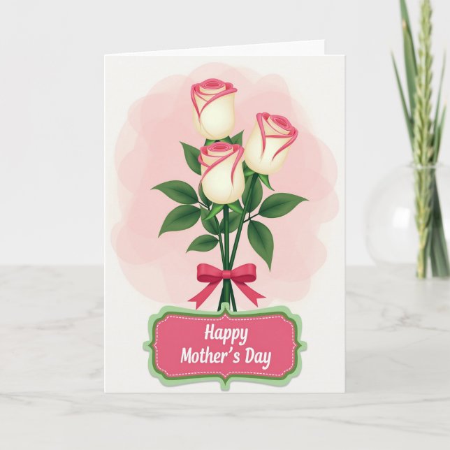 Tarjeta de Tributo del Día de las Madres Rosa (Anverso)