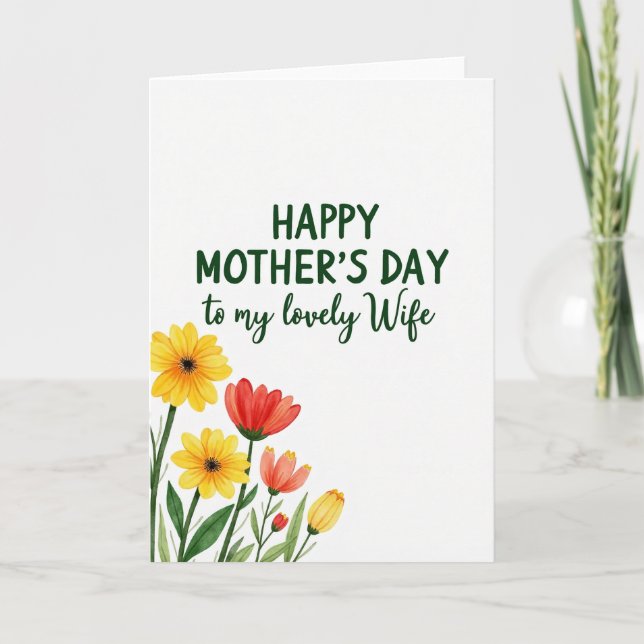 Tarjeta de Tributo Floral para Esposa Querida (Anverso)