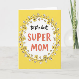 Tarjeta de tributo floral para súper mamá