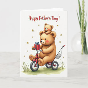 Tarjeta de triciclo del Día del Padre esponjoso